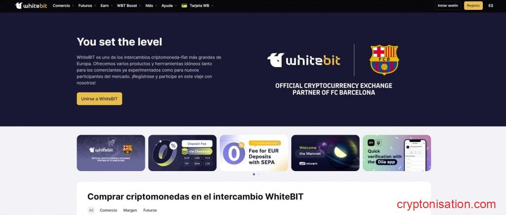 Sitio web oficial de WhiteBIT