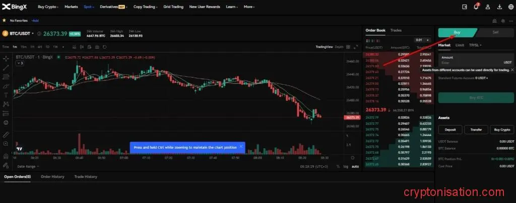 Comprar criptomonedas. Paso 3