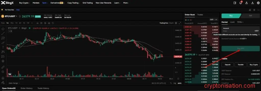 Comprar criptomonedas. Paso 6