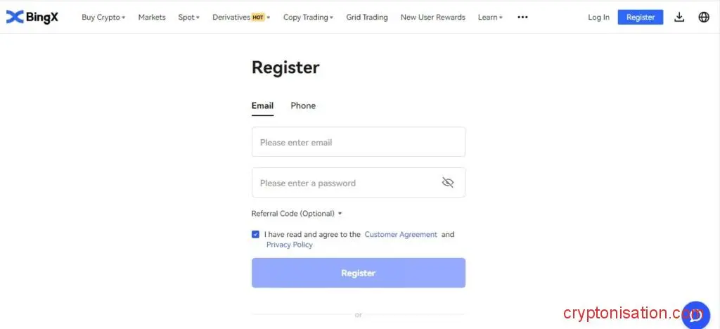 Cómo registrarse. Paso 2