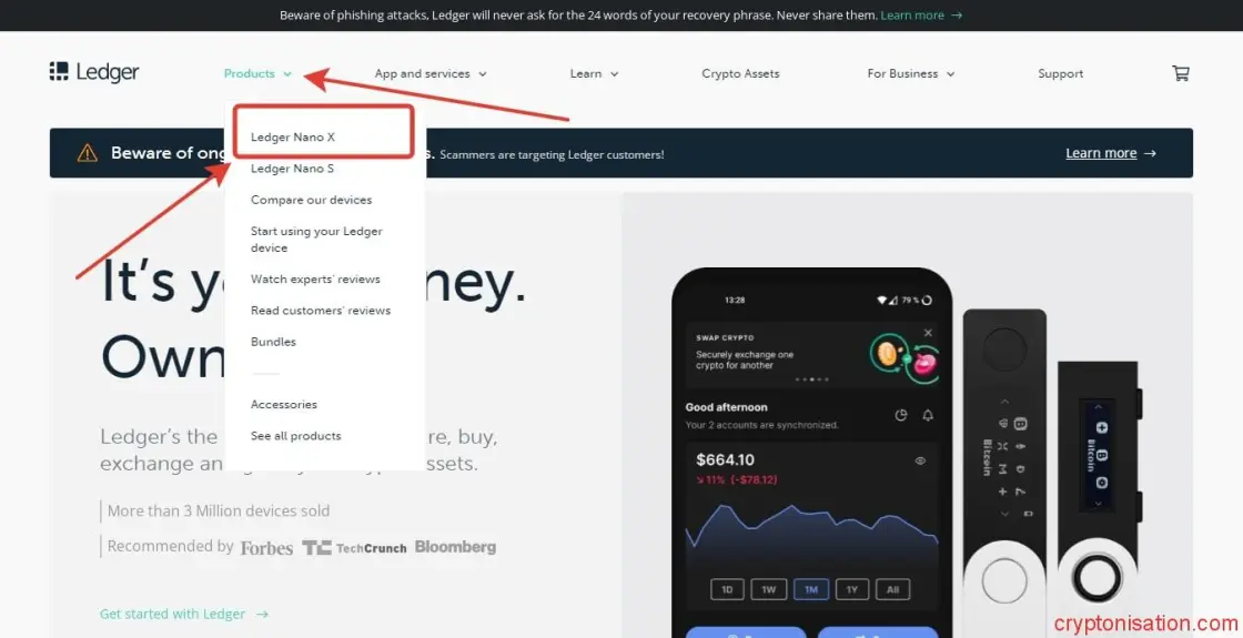 Wybierz Ledger Nano X