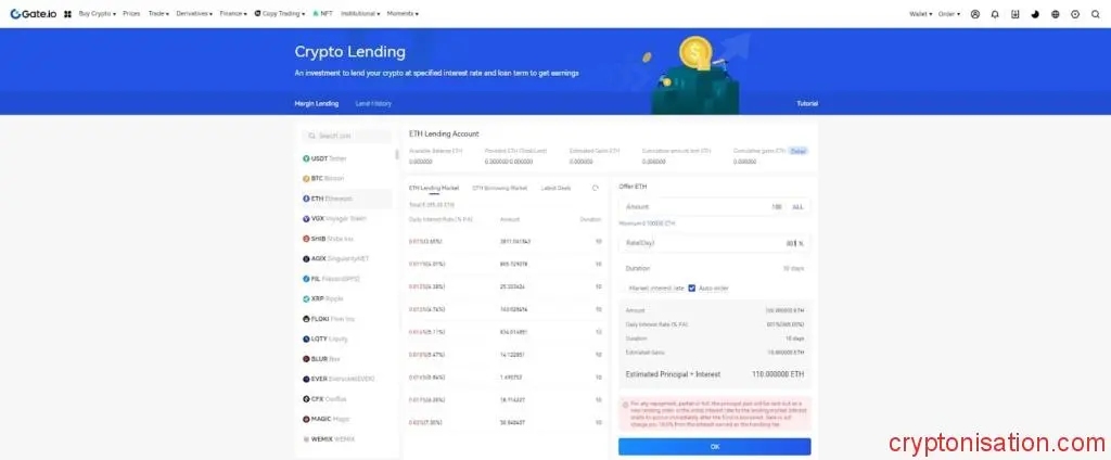 Strona Crypto Lending