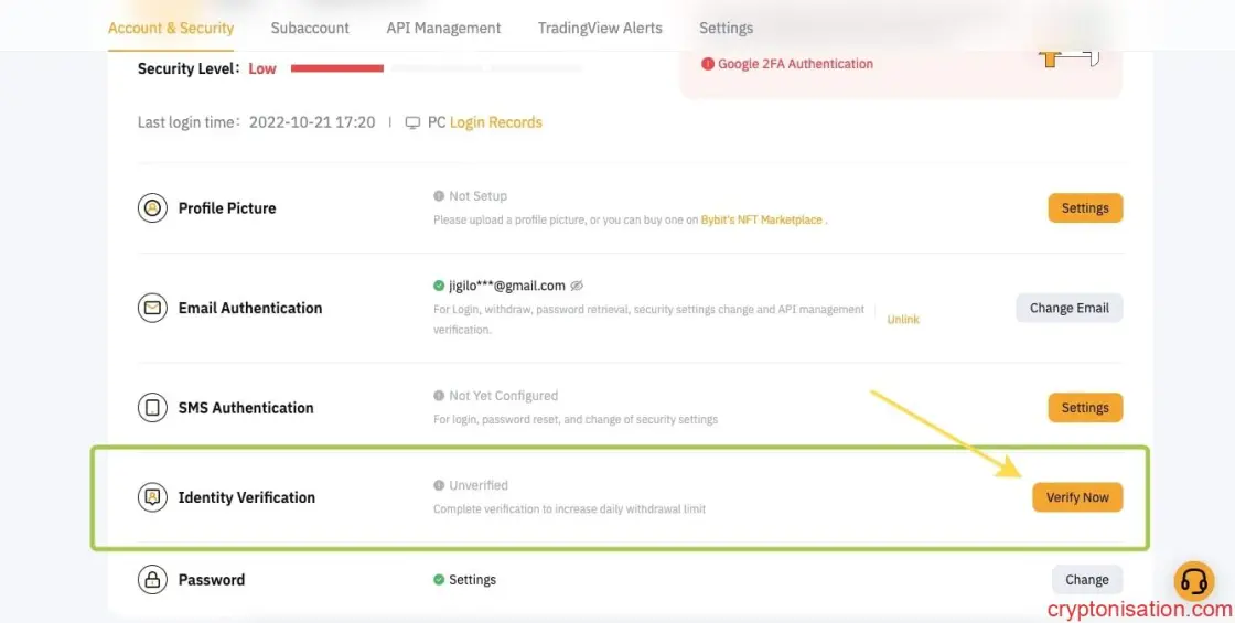 Bybit’te Kimlik Doğrulama
