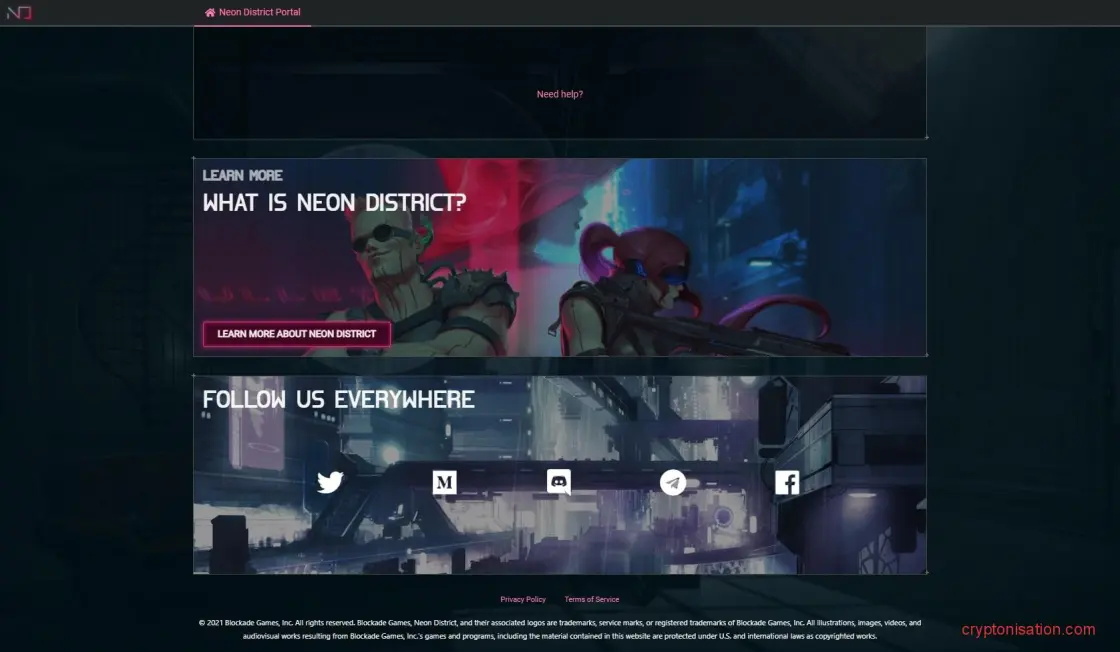 Главная страница portal.neondistrict.io
