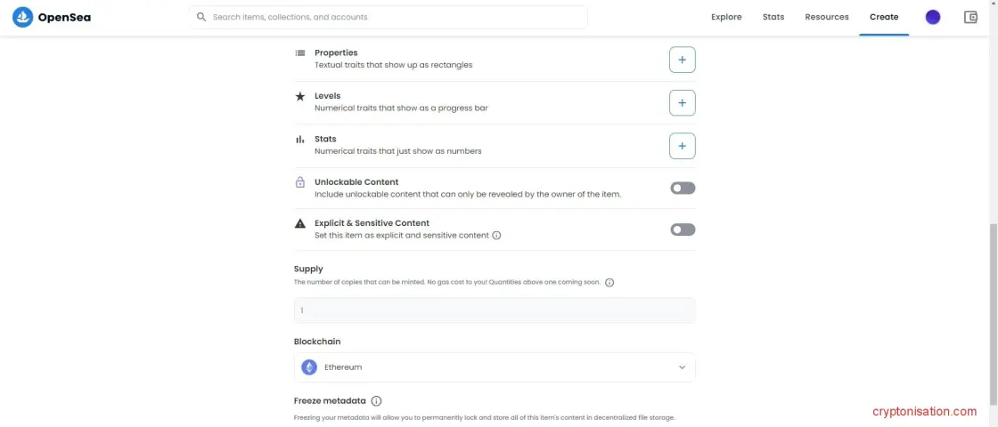 Создание нового NFT-токена