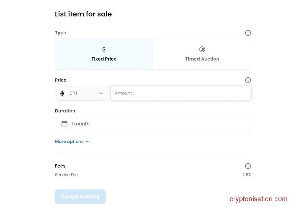 Окно продажи Fixed Price