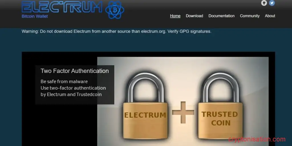 Главная страница сайта Electrum