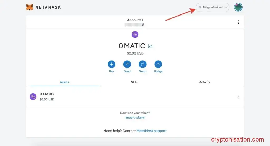 Главная страница MetaMask