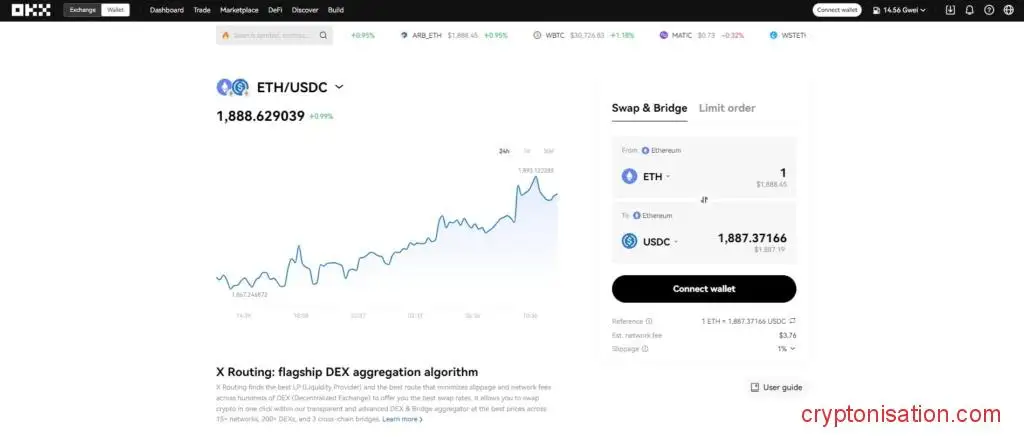 Главная страница OKX DEX