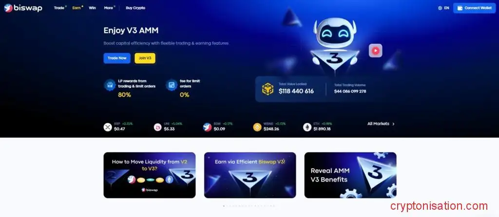 Главная страница Biswap