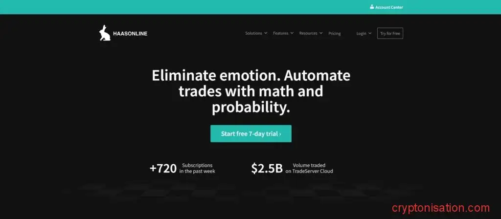 Главная страница Haasonline