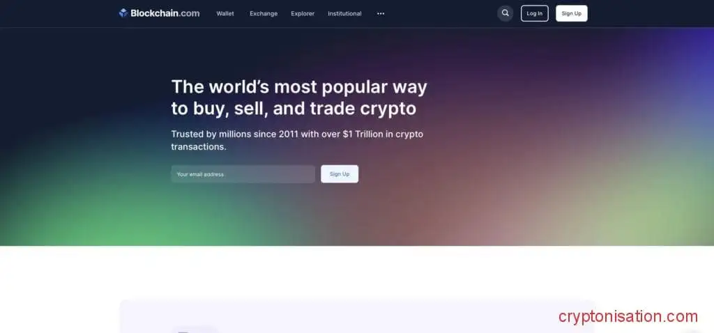 Главная страница Blockchain.com