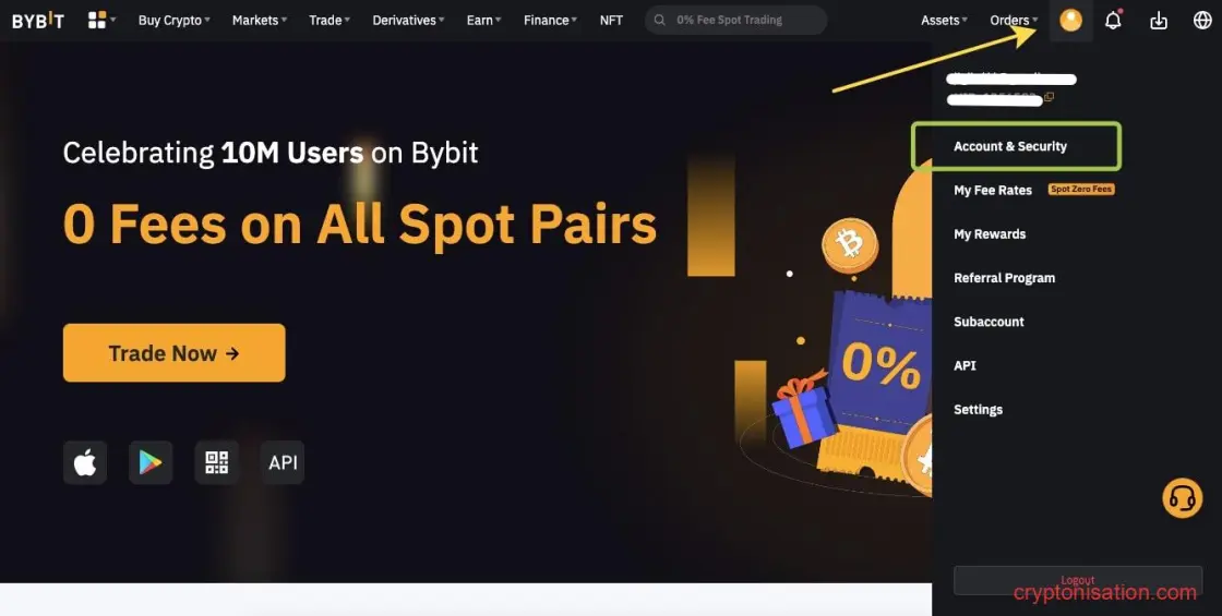Inicio de la verificación en Bybit
