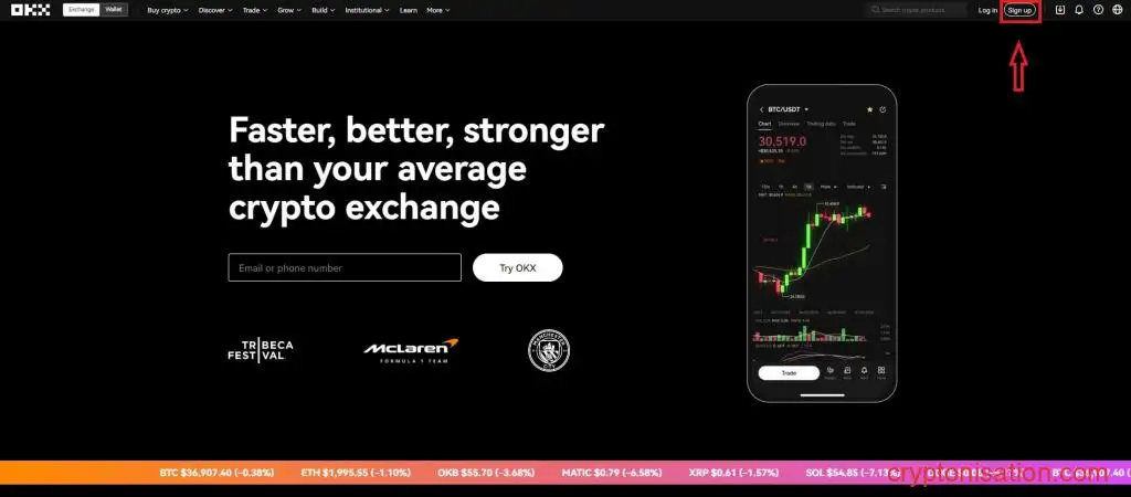 Главная страница OKX