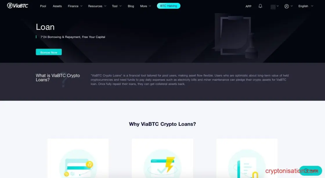 Сервис криптокредитования на ViaBTC