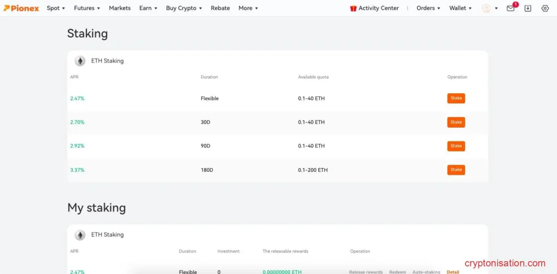 Staking ETH