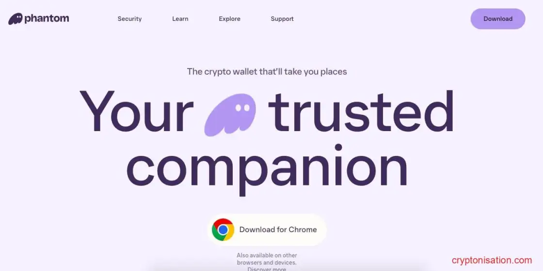 Главная страница Phantom Wallet