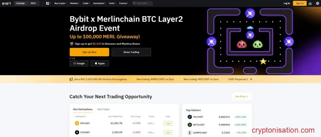 Главная страница Bybit