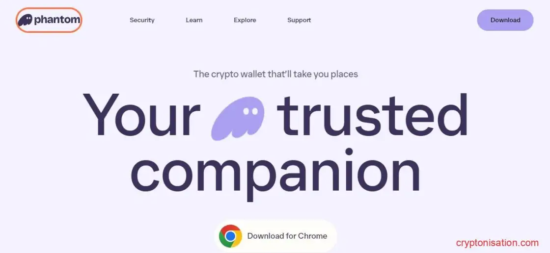 Стартовая страница Phantom Wallet