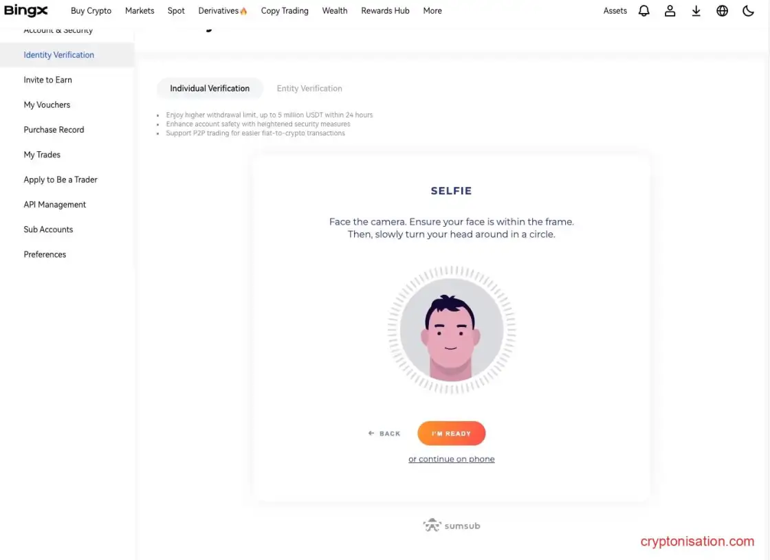 Сверка фото при верификации на BingX