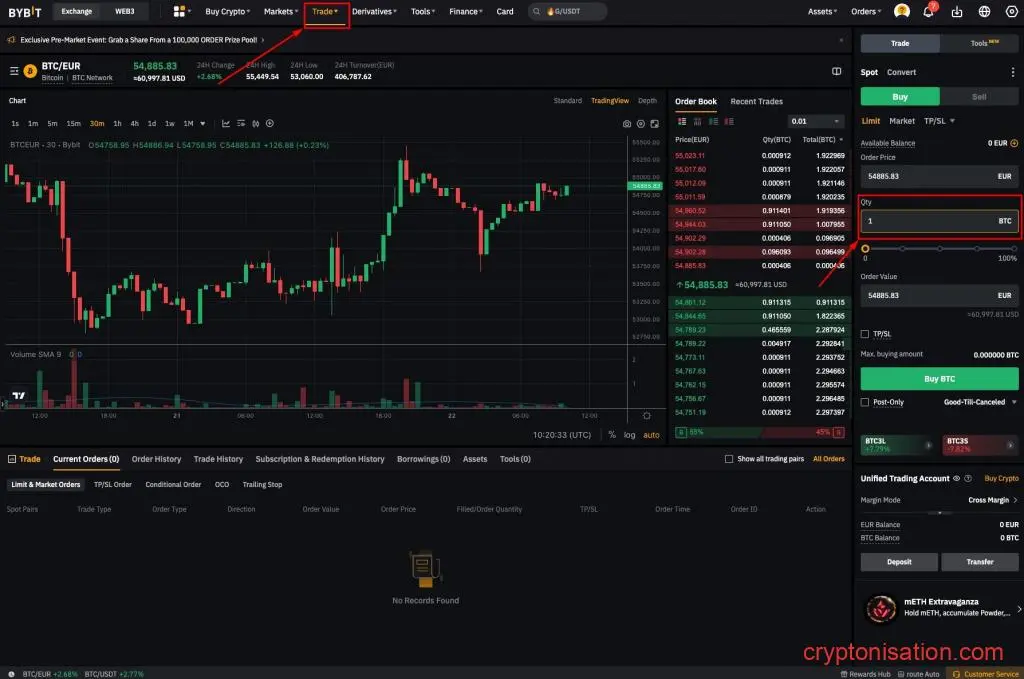 Торговый терминал на бирже Bybit