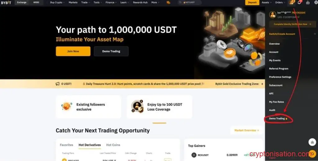 Демо-торговля на бирже Bybit