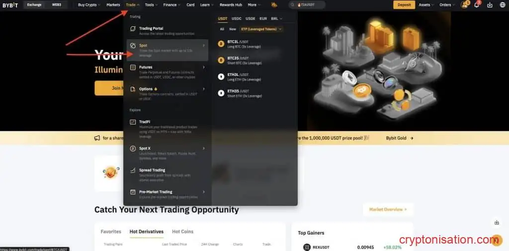 Спотовая торговля на Bybit
