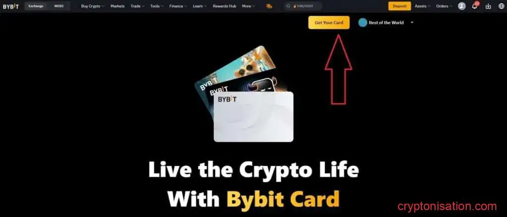 Выбор кнопки Get Your Card