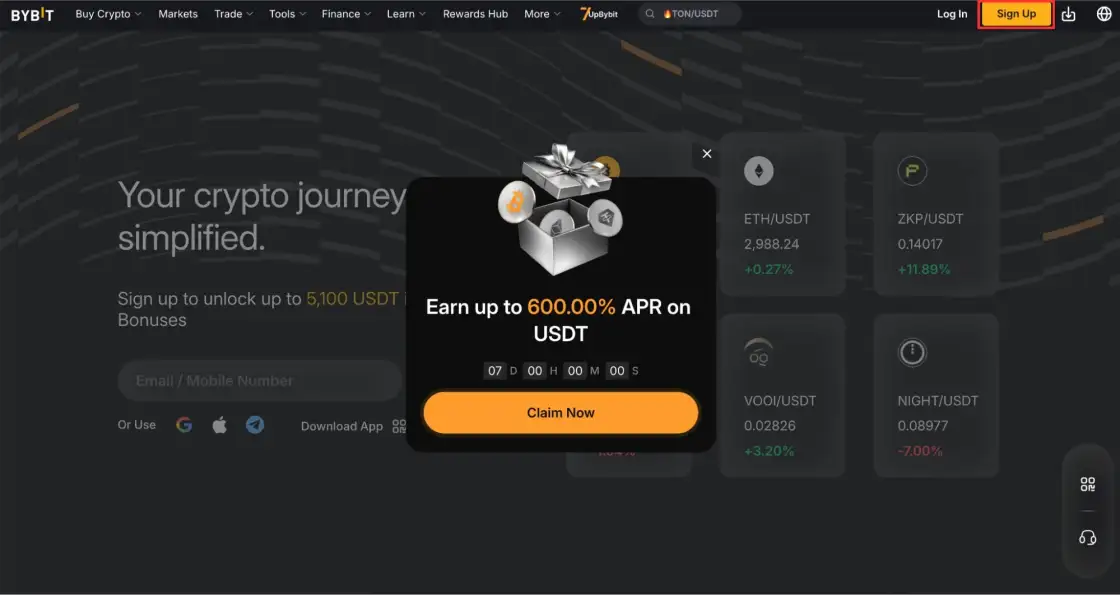 Bybit.com: главная страница официального сайта биржи