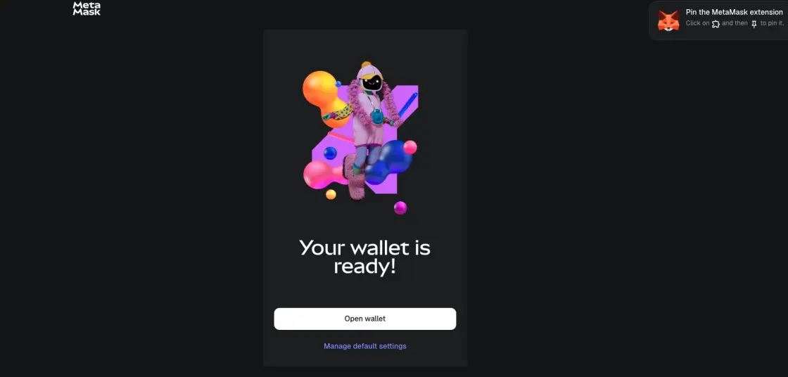 Metamask готов к использованию