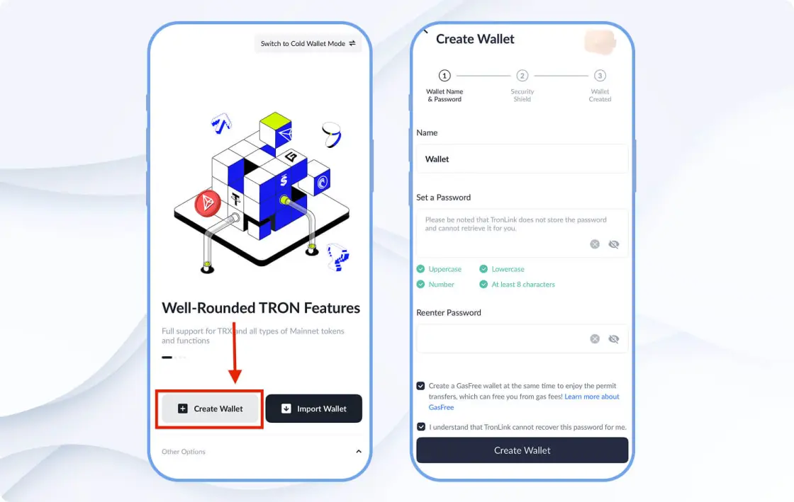 Установка TronLink, шаг 1