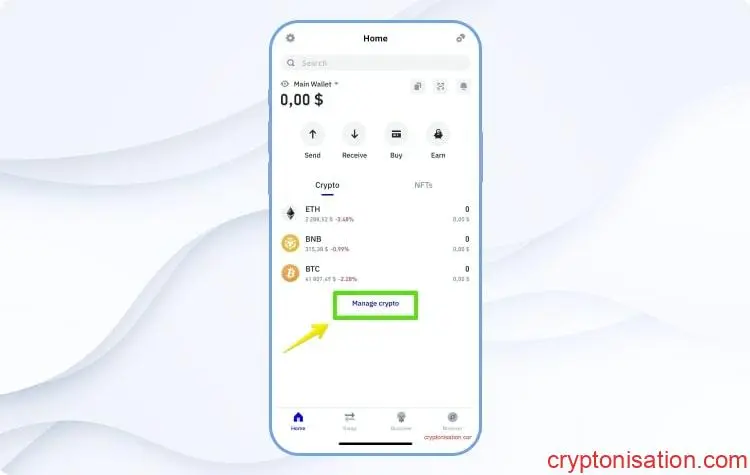 Gestionar criptomonedas