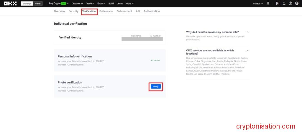 Weryfikacja na OKX (OKEX)
