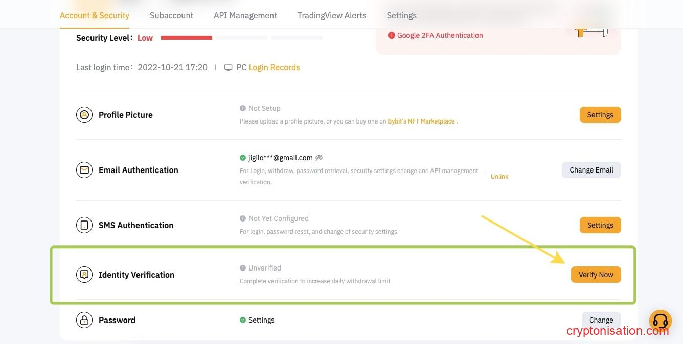 Weryfikacja tożsamości na Bybit