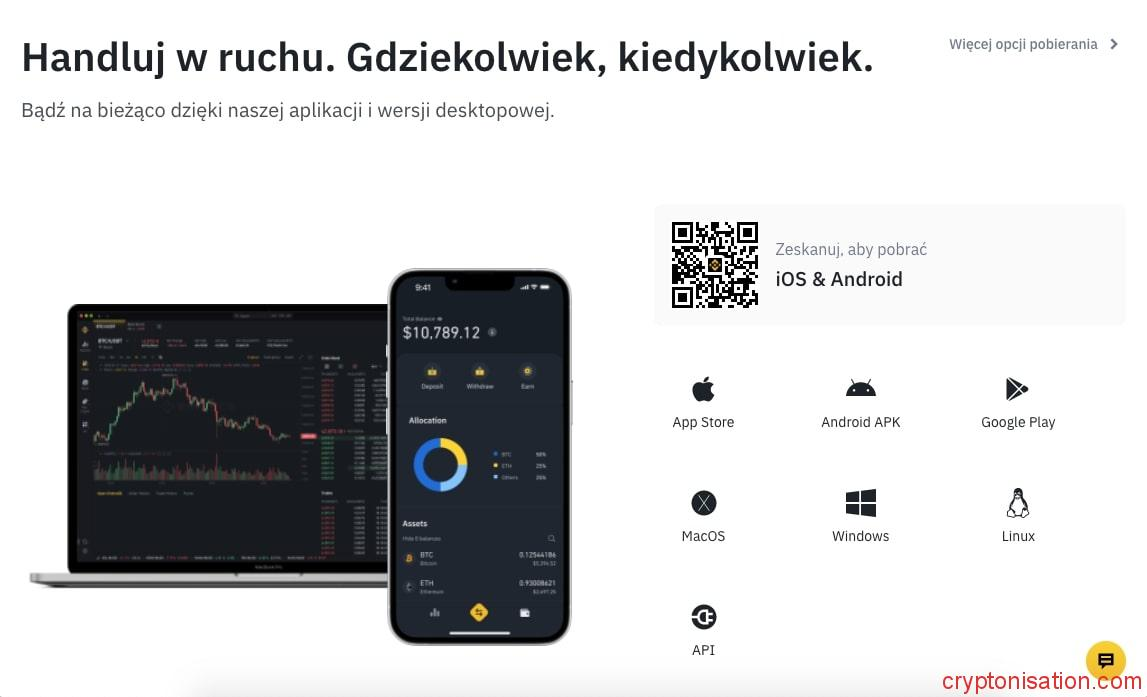 Aplikacja mobilna Binance