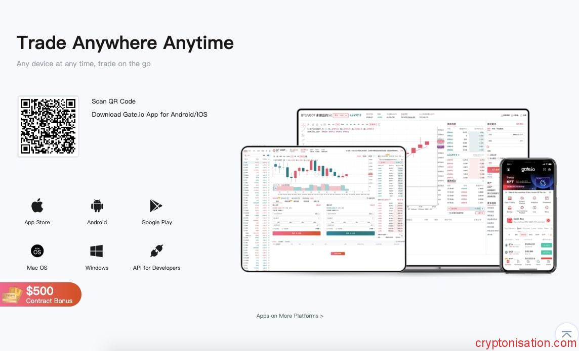 Aplikacja mobilna Gate.io