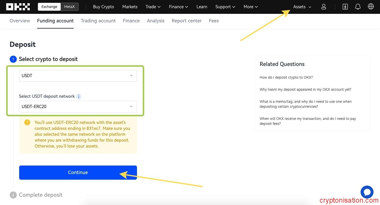 Wybór waluty i sieci