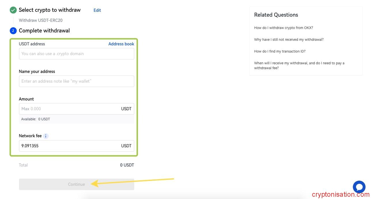 Adres i kwota wypłaty