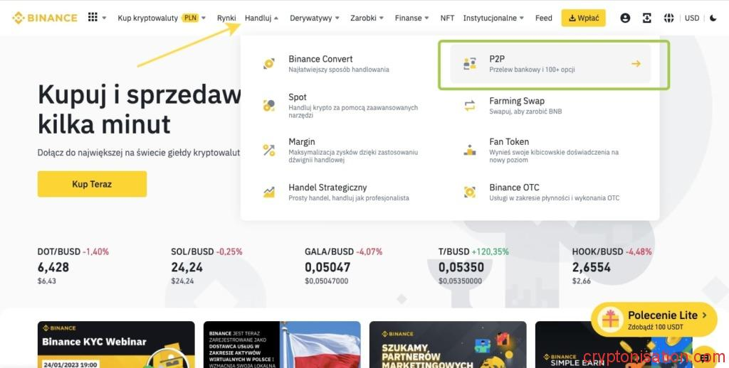 Handel P2P na Binance