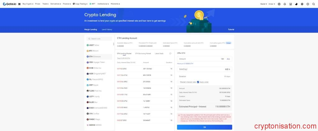 Strona Crypto Lending