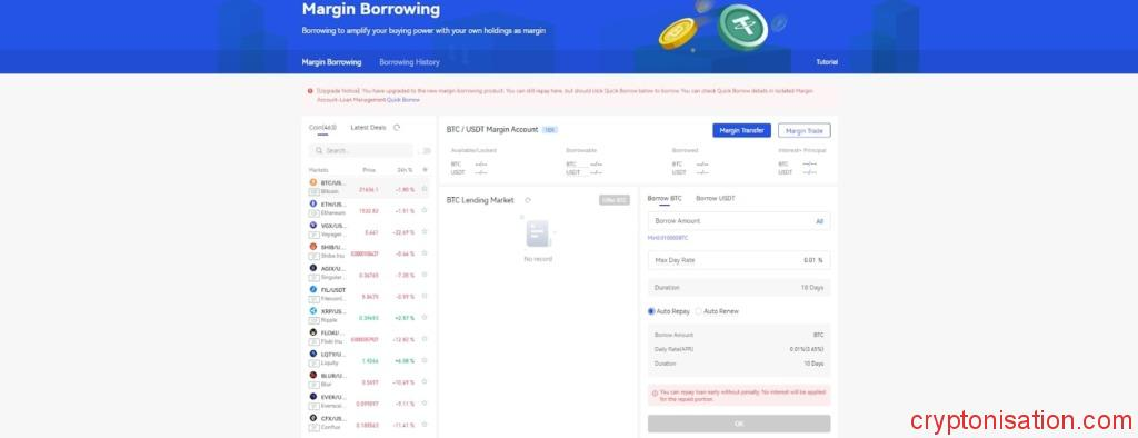 Strona Margin Borrowing