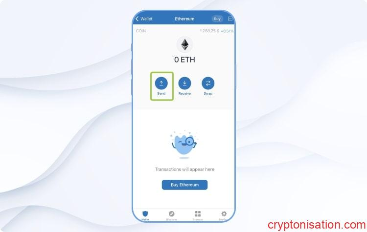 Wysyłanie ETH z portfela