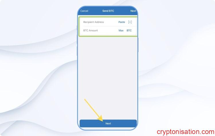 Wysyłanie BTC. Krok 3