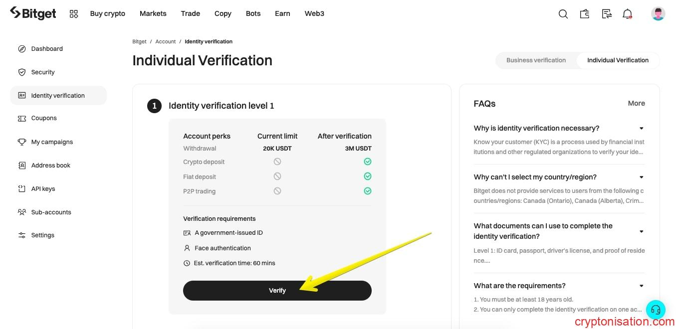 Bireysel hesap doğrulaması