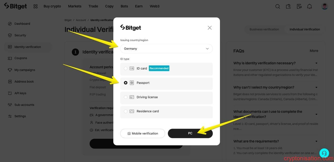 Doğrulama belgesi seçimi