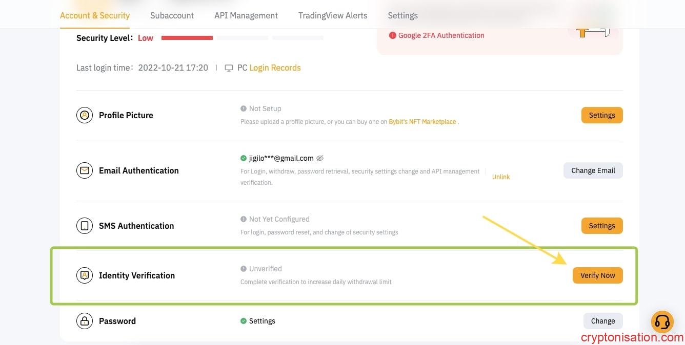 Bybit’te Kimlik Doğrulama