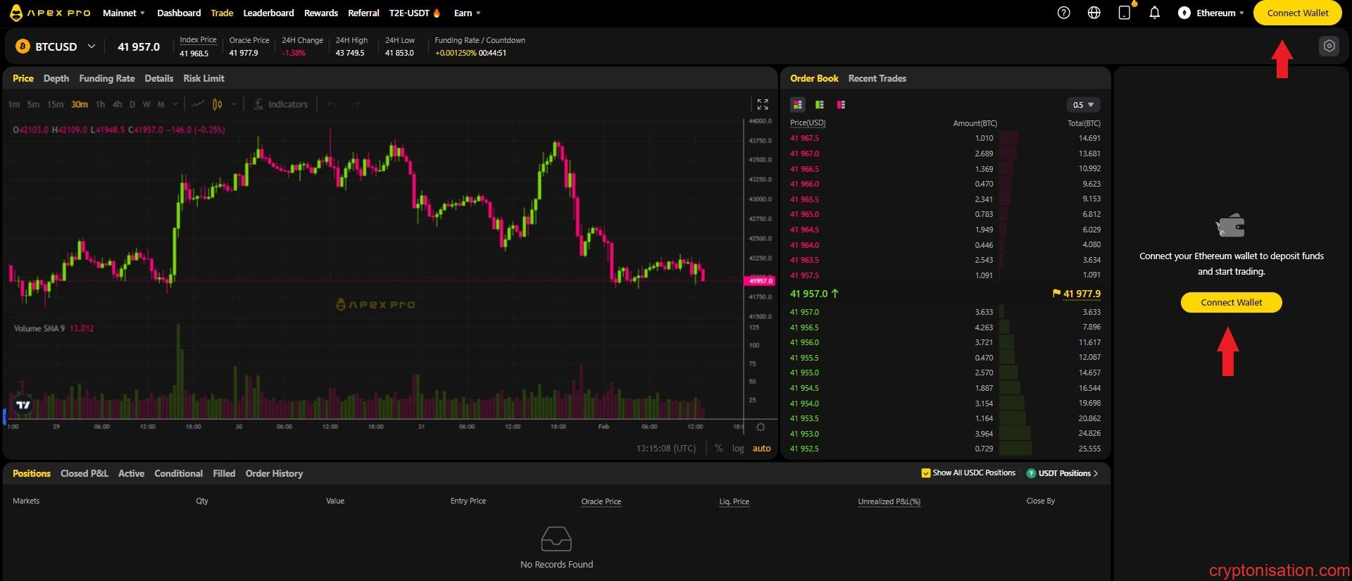 ApeX Pro DEX işlem terminali