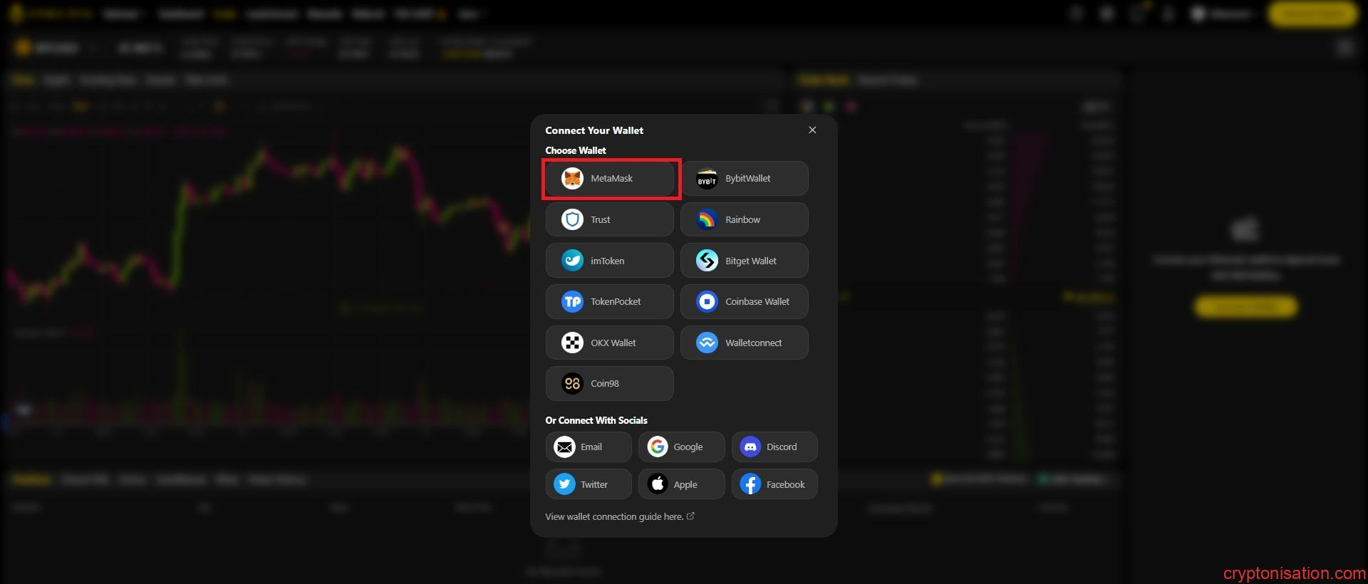 Bağlanacak cüzdanı seçme