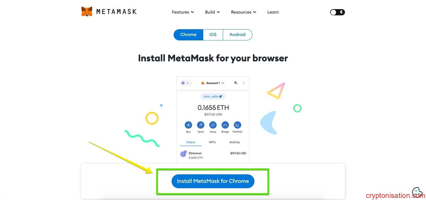 Chrome için MetaMask Uzantısı