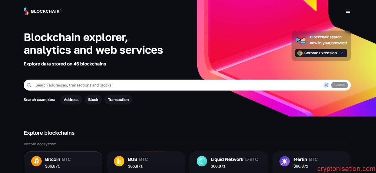 blockchair.com ana sayfası